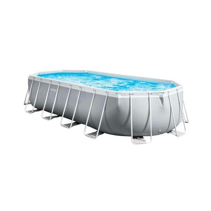 Intex Piscina Ovalada Desmontable Prism Frame 503x274x122 cm con Depuradora, Escalera, Cobertor y Tapiz (13365 Litros) 18