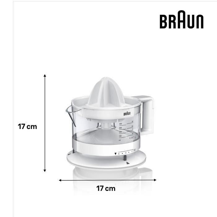 Braun CJ3000 Exprimidor TributeCollection 20W 350ml - Rotación Bidireccional, Control Pulpa Ajustable, Antigoteo, Apto Lavavajillas 5 Braun CJ3000 Exprimidor TributeCollection 20W 350ml - Rotación Bidireccional, Control Pulpa Ajustable, Antigoteo, Apto Lavavajillas 5