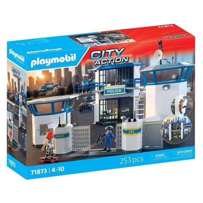 Playmobil PL71873 Centro de Comando de Policía, Oficiales, Acción Urbana, Juguete 253 Piezas para Niños +4 Años