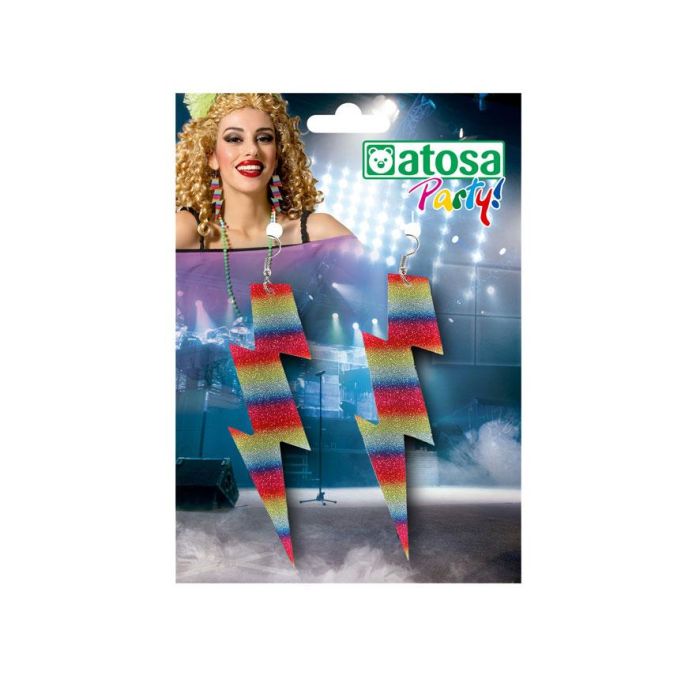 Pendientes Multicolor Brillante en Forma de Rayo para Mujer Adulto 1 Pendientes Multicolor Brillante en Forma de Rayo para Mujer Adulto 1