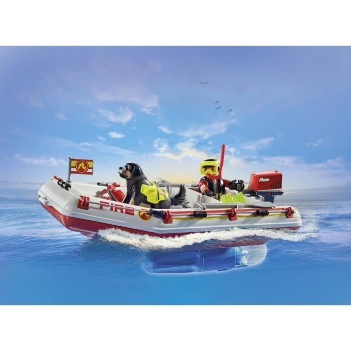 Bote de bomberos con moto acuática playmobil action 2