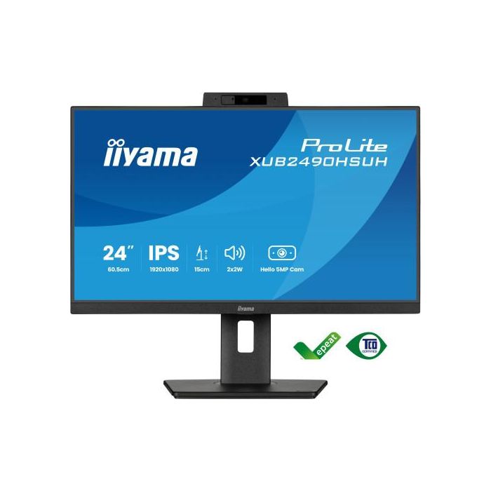 Iiyama XUB2490HSUH-B2 Pantalla para PC 23.8" Full HD IPS Negro Mate 4ms Ajuste Altura VESA USB 3.2 16