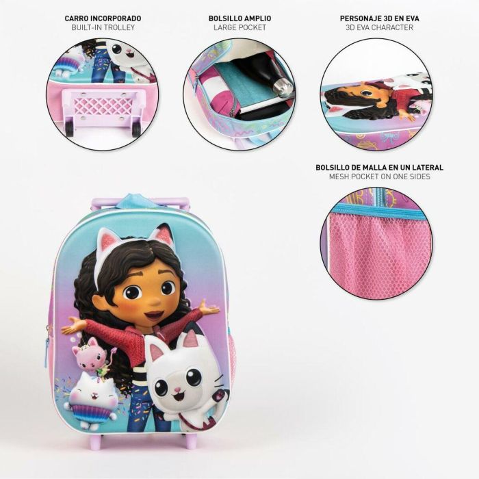 Cerdá Mochila Infantil Trolley 3D Gabby's Dollhouse Rosa 25x31x10 cm para Niños 3+ años 6 Cerdá Mochila Infantil Trolley 3D Gabby's Dollhouse Rosa 25x31x10 cm para Niños 3+ años 6