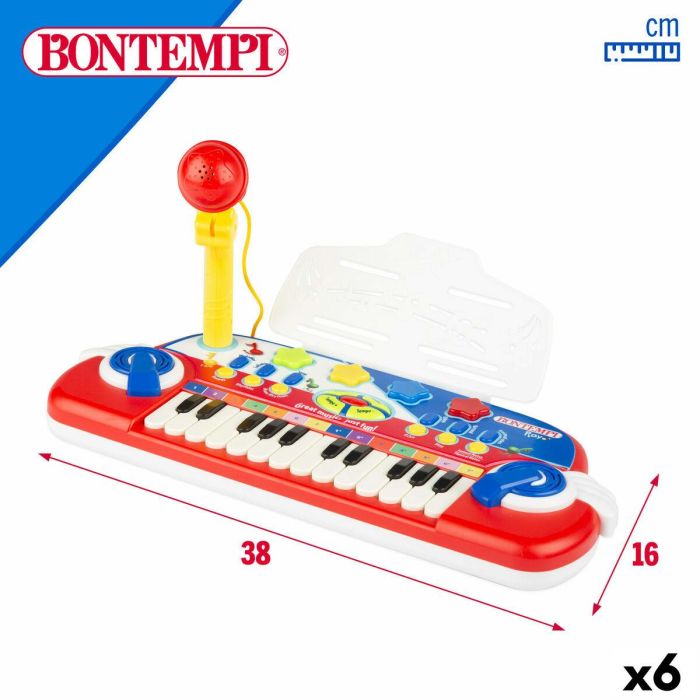 Piano Electrónico Bontempi 38 x 18 x 17 cm (6 Unidades) 15 Piano Electrónico Bontempi 38 x 18 x 17 cm (6 Unidades) 15
