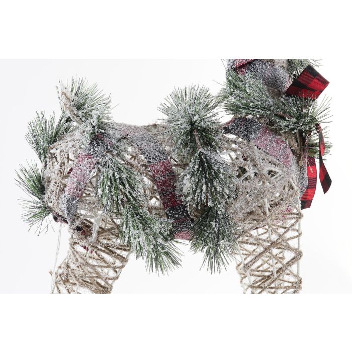 DKD Home Decor Reno de Navidad Alpina con Luz LED, Funciona con 3 Pilas AA, Ratán Natural y Blanco, 10x40x45 cm 3 DKD Home Decor Reno de Navidad Alpina con Luz LED, Funciona con 3 Pilas AA, Ratán Natural y Blanco, 10x40x45 cm 3