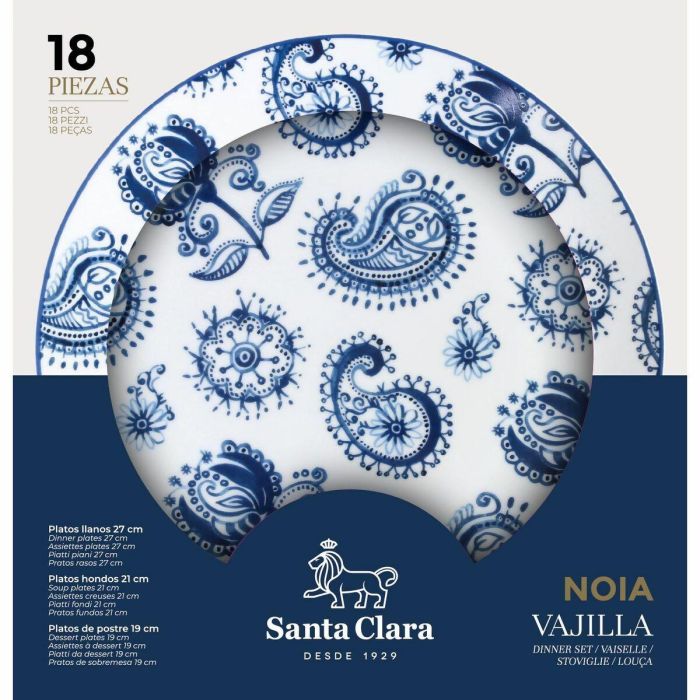 Vajilla Santa Clara Noia 18 Piezas Porcelana Redonda (2 Unidades) 3 Vajilla Santa Clara Noia 18 Piezas Porcelana Redonda (2 Unidades) 3