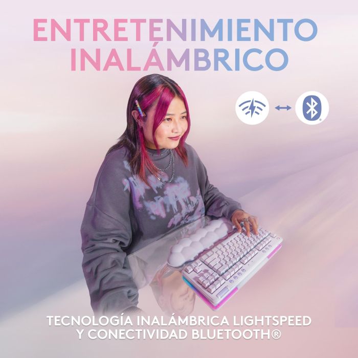 Logitech G G715 Teclado Mecánico Inalámbrico Gaming 87 Teclas QWERTY Español Switches Lineales LIGHTSYNC Blanco con Reposamuñecas 3 Logitech G G715 Teclado Mecánico Inalámbrico Gaming 87 Teclas QWERTY Español Switches Lineales LIGHTSYNC Blanco con Reposamuñecas 3