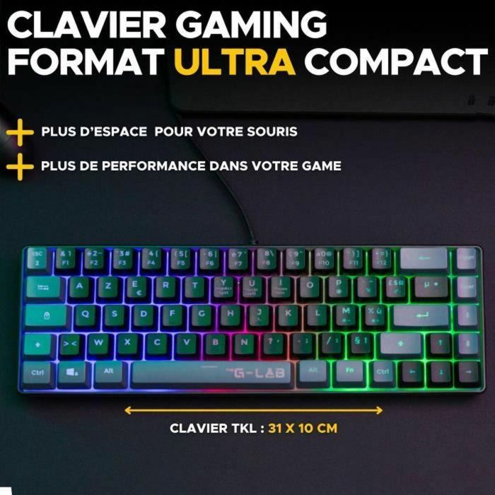 The G-Lab COMBO HYDRO Pack de Juegos 2 en 1: Teclado Gaming Preciso y Ratón Ergonómico con Cable - Negro/Gris 3