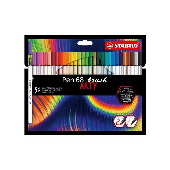 Rotulador Fibra Stabilo Pen Brush Arty Line Punta Pincel Caja Carton De 30