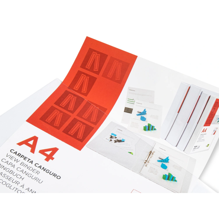 Liderpapel Carpeta canguro 2 anillas mixtas 16mm A4 plástico color blanco 2