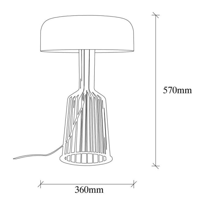 Lámpara de Mesa estilo moderno Fellini Negro/Oro 2 x E27 Sin Bombilla OPV-527ABY2179 1