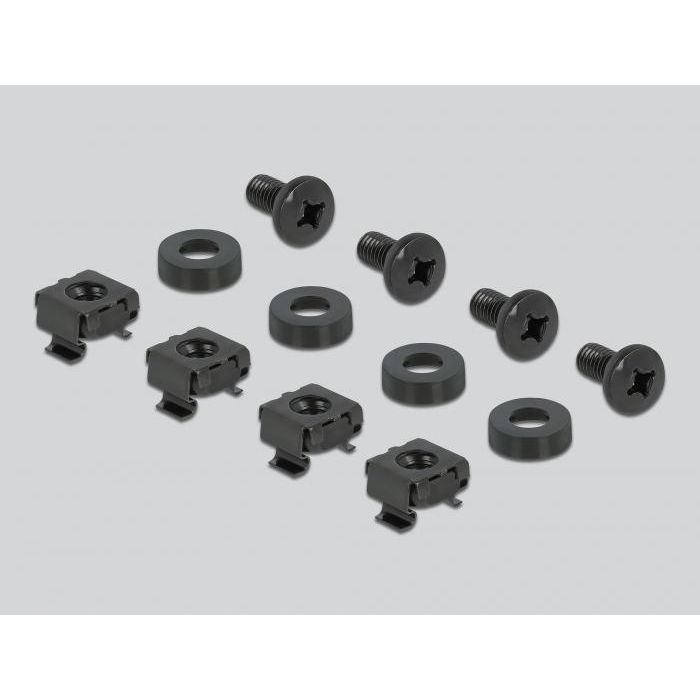 Delock 19″ DIN rail Panel 1U black 2