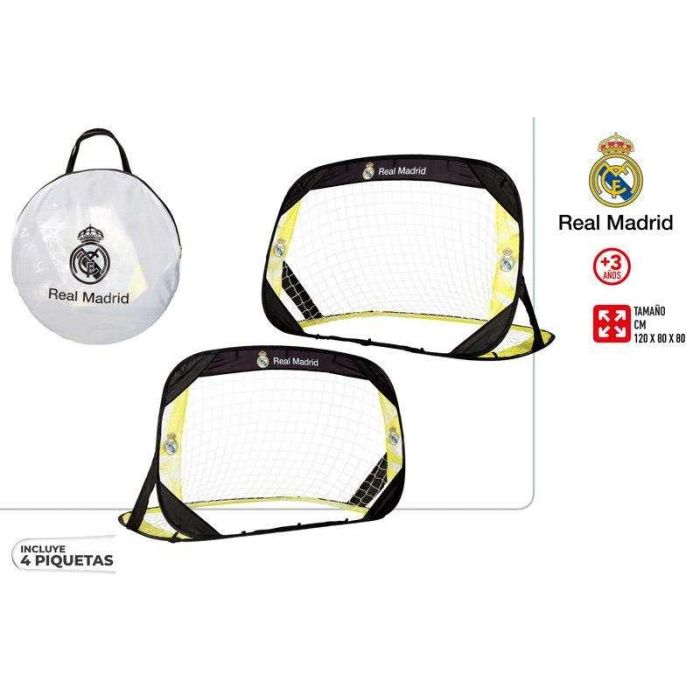 Set 2 porterias futbol pop up real madrid 120x80x80cm 1