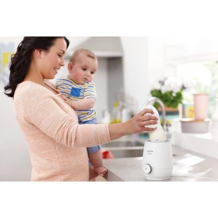 Philips Avent SCF358 / 00 Calentador de biberones eléctrico con tecnología baño maría, calienta en 3 minutos, descongelación y apagado automático 3