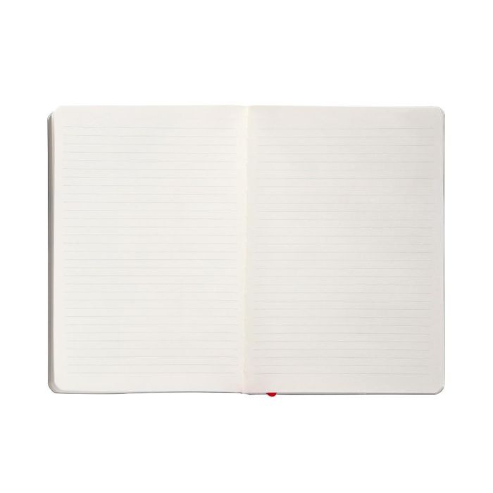 Cuaderno Con Gomilla Antartik Notes Tapa Blanda A5 Hojas Rayas Negro Y Rojo 80 Hojas 80 gr Fsc 7