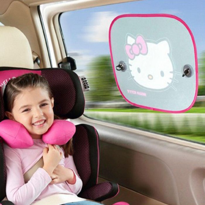 Hello Kitty Cs10 KIT3014 Cortinillas Universales Coche Juego 2 Unidades 38x44 cm Protección Solar Rayos UV Calor 2
