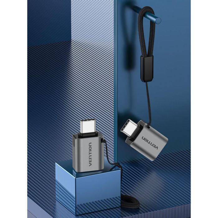 Vention CDQH0 Adaptador USB-C Macho a USB-A Hembra 3.0, 5 Gbps, Gris, Carcasa de Aleación de Aluminio 1 Vention CDQH0 Adaptador USB-C Macho a USB-A Hembra 3.0, 5 Gbps, Gris, Carcasa de Aleación de Aluminio 1
