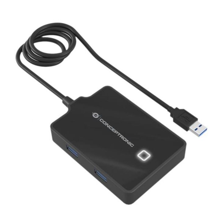 Hub USB Conceptronic 110517207101 Negro 0 Hub USB Conceptronic 110517207101 Negro 0