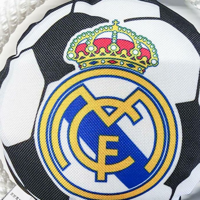 Real Madrid Frisbee para Perro con Cuerda Blanco 22x22x6 cm 2
