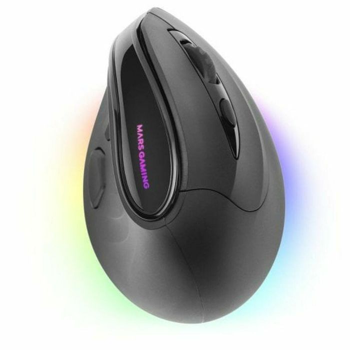 Mars Gaming Mouse Ratón Ergonomico Vertical RGB Inalámbrico Tri-Mode, 8400 DPI, Compatible con Windows, Linux, Mac, PS4, PS5, XBOX 3