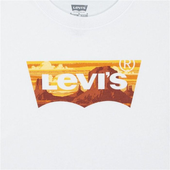 Camiseta de Manga Corta Infantil Levi's Lvb Golden Glow Batwing Blanco 1