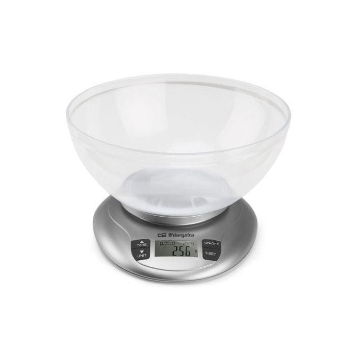Orbegozo PC 2017 A Báscula de Cocina Electrónica Digital hasta 3.5kg, Función Tara, Bol Transparente, Plata 2