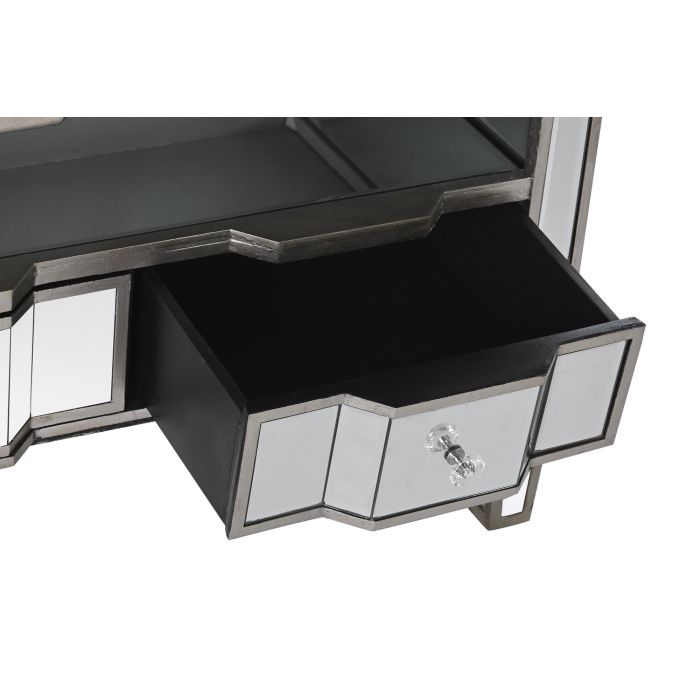 DKD Home Decor Mueble TV Glam Espejo Plateado 112 x 45 x 50 cm con 3 Cajones 5