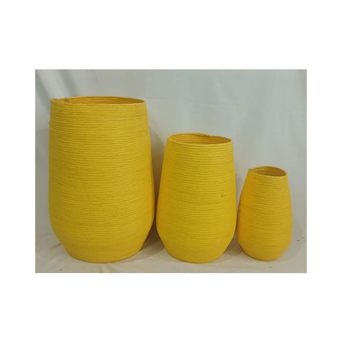 Macetero Urban DKD Home Decor Amarillo 30 x 60 x 30 cm Set de 3 1 Macetero Urban DKD Home Decor Amarillo 30 x 60 x 30 cm Set de 3 1