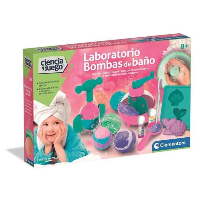 Clementoni Juego Laboratorio Bombas de Jabón para Crear Coloridas Efervescencias de Baño 37x28,1x6,5 cm