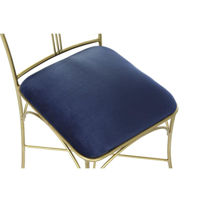 Silla DKD Home Decor Dorado Azul 42 x 88.5 x 45 cm 3