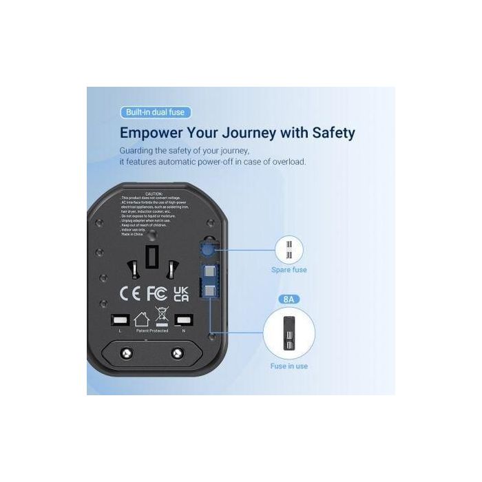 Vention FJCB0 Adaptador de Pared Universal para Viaje 3 Puertos USB (1xUSB-C + 2xUSB-A) 20W Carga Rápida EU UK US AU China Negro 1 Vention FJCB0 Adaptador de Pared Universal para Viaje 3 Puertos USB (1xUSB-C + 2xUSB-A) 20W Carga Rápida EU UK US AU China Negro 1