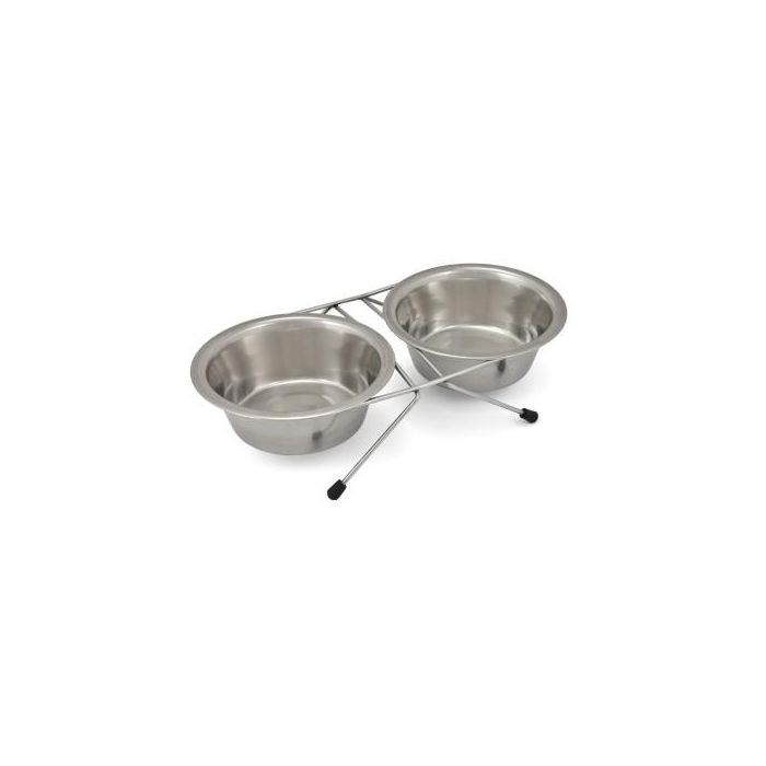 Comedero para Perro Nayeco Acero Inoxidable 2 x 350 ml