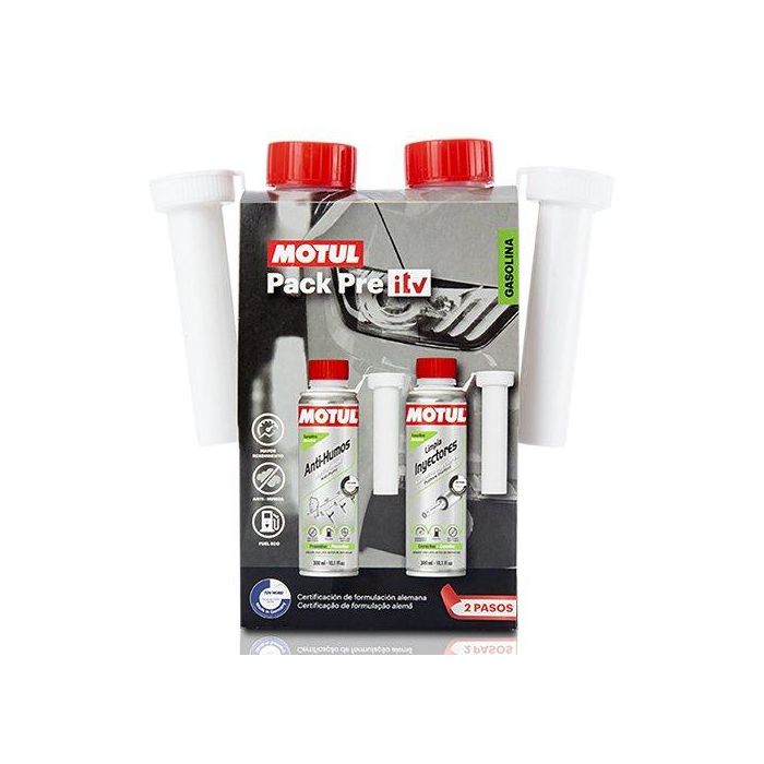 Motul ZMTL111258 Kit Pre ITV Gasolina Limpiador Inyectores Anti-humos para Mejorar Rendimiento y Reducir Emisiones Antes de la ITV