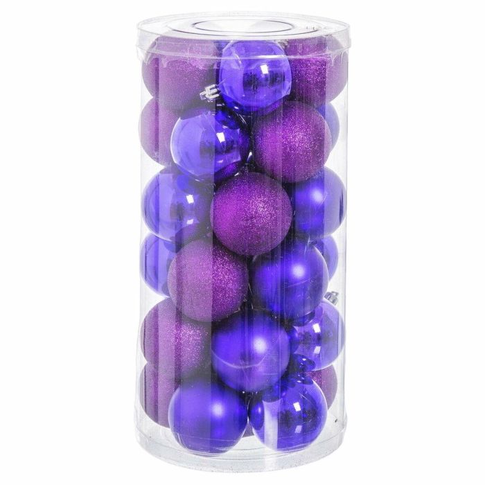 Bolas de Navidad Morado Plástico Purpurina 6 x 6 x 6 cm (30 unidades)