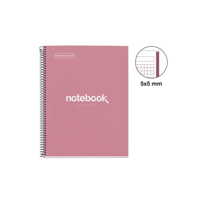 Cuaderno Espiral Miquelrius Notebook Emotions Rose Dust Tapa Forrada Din A4 Microperforado 80 Hojas 90 1