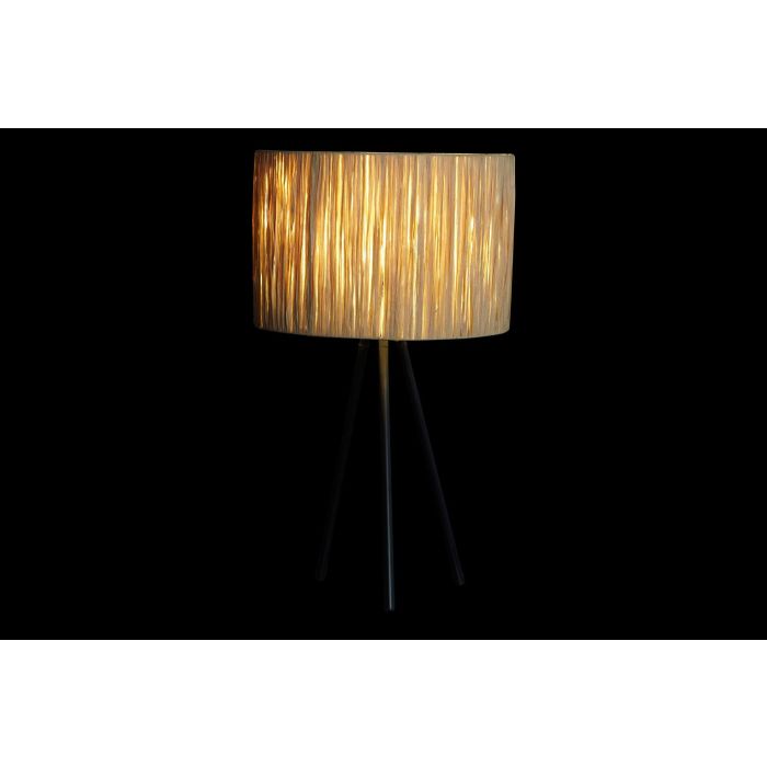 DKD Home Decor Lámpara Sobremesa Colonial Marrón Negro Metal y Rafia 30 x 51 x 30 cm (2 Unidades) 3