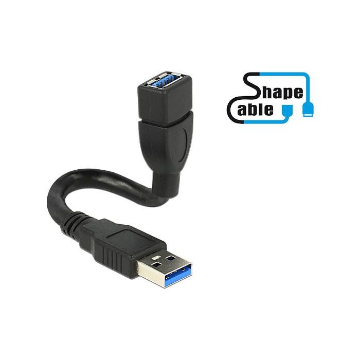DeLOCK Cable USB 3.0-A a USB 3.0-A, 0.15 m, Negro 1 DeLOCK Cable USB 3.0-A a USB 3.0-A, 0.15 m, Negro 1