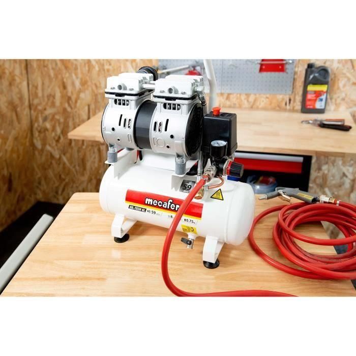 MECAFER Compresor silencioso - 425513 - 6L - 0.5HP - Gris 2 MECAFER Compresor silencioso - 425513 - 6L - 0.5HP - Gris 2