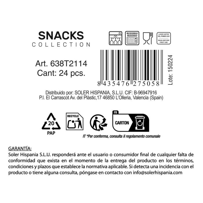 Bol Snacks Transparente 12,5 x 5 cm - Inde (48 Unidades) 1 Bol Snacks Transparente 12,5 x 5 cm - Inde (48 Unidades) 1