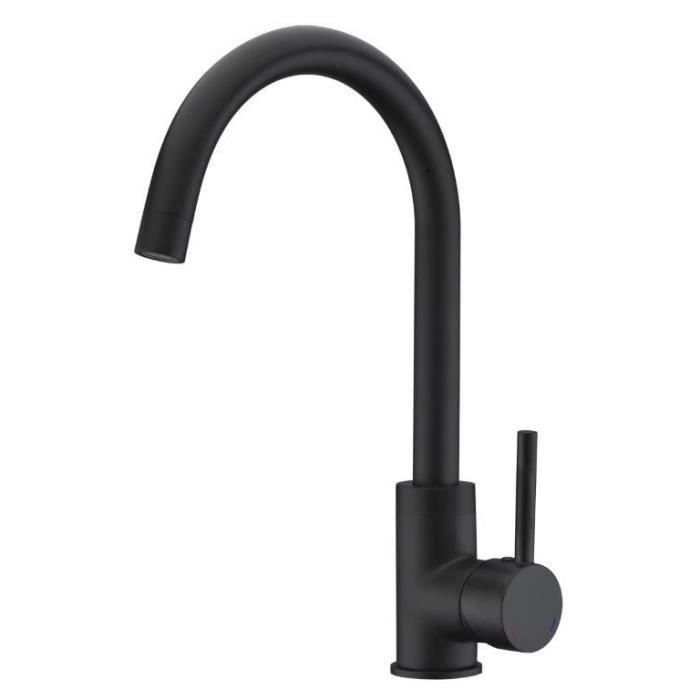 ROUSSEAU Grifo de cocina mezclador Køben - Sin ducha de mano - Negro ROUSSEAU Grifo de cocina mezclador Køben - Sin ducha de mano - Negro