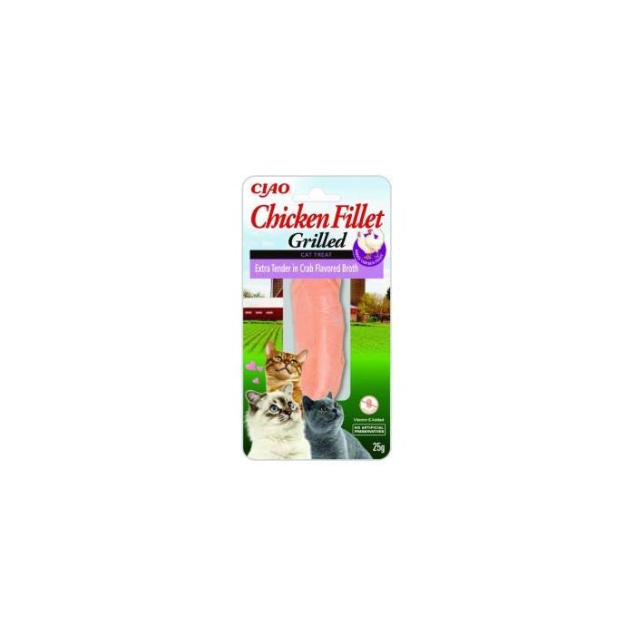 CHURU VET Churu Cat Filete de Pollo Tierno con Caldo de Cangrejo, bolsa 25g