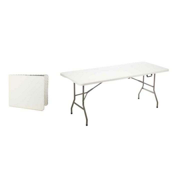 Mesa Plegable Blanco Gris Polietileno 180 x 70 x 74 cm