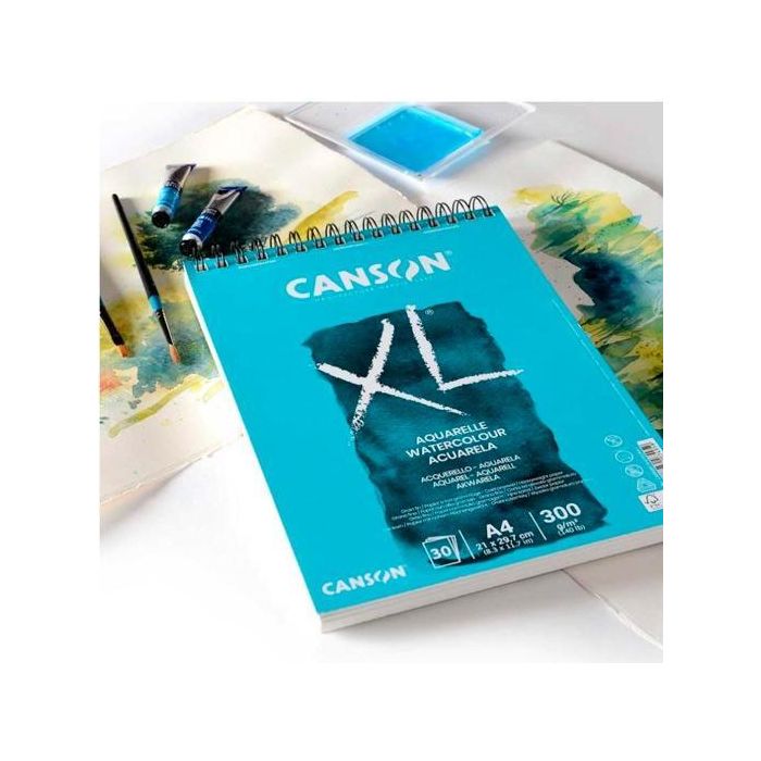 Canson Bloc Dibujo XL Aquarelle A5 300g/m² para Acuarela Grano Fino (5 Unidades) - 20 Hojas (5 Unidades)
