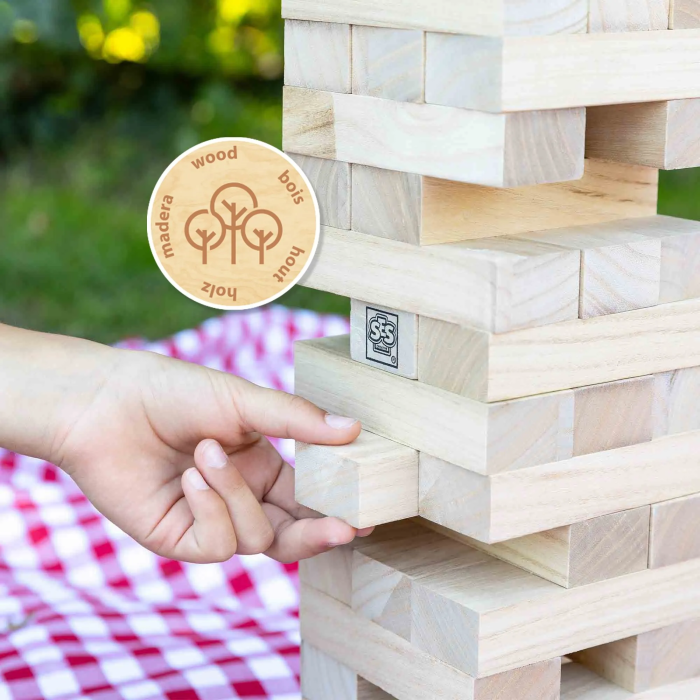 Ses Creative SES8710341023133 XXL Tumbling Tower Juego de habilidad para exteriores, emocionante para niños y adultos 4