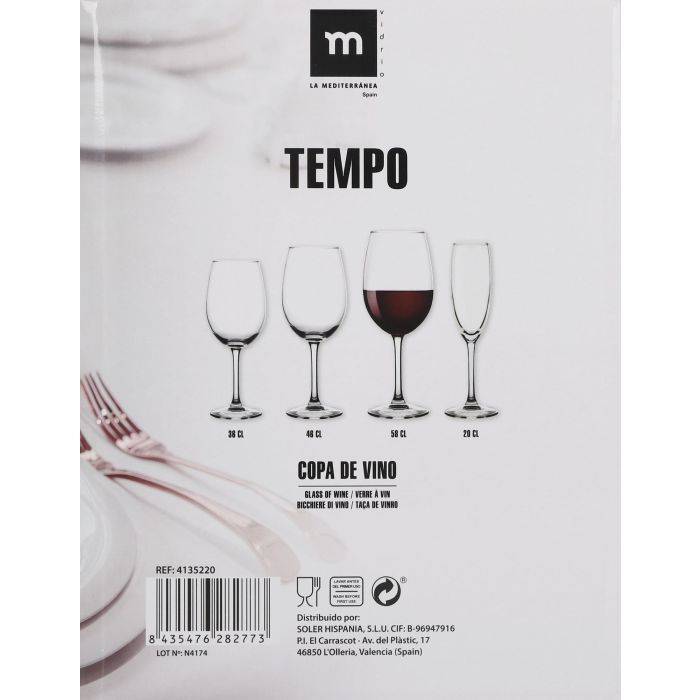 Copa de Vino Tempo 58 cl - Inde (24 Unidades) 3 Copa de Vino Tempo 58 cl - Inde (24 Unidades) 3