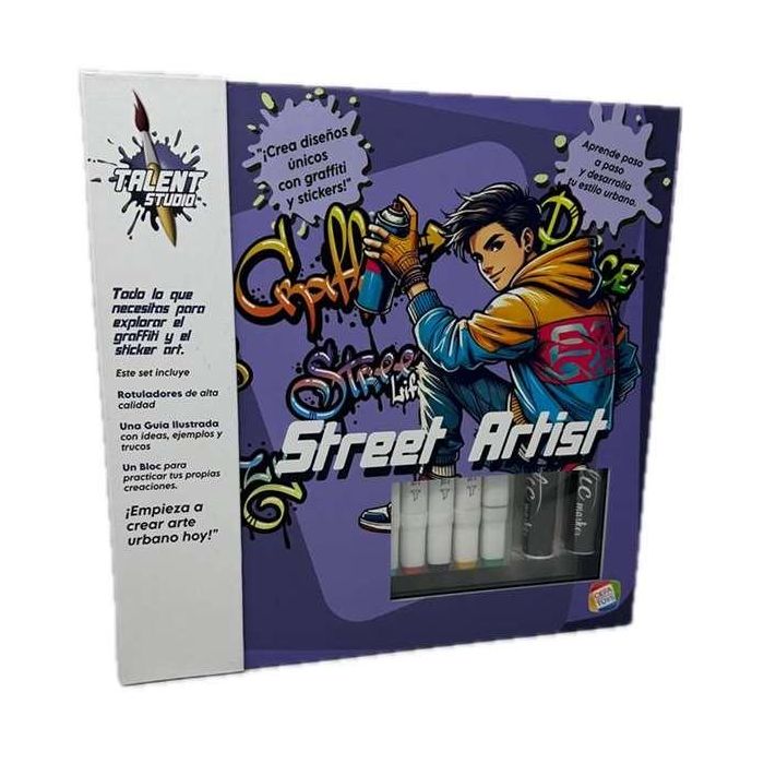 Estudio de diseño street artist, todo lo que necesitas para explorar el graffiti y el sticker art con rotuladores de alta calidad, guía ilustrada y bloc para practicar 3 Estudio de diseño street artist, todo lo que necesitas para explorar el graffiti y el sticker art con rotuladores de alta calidad, guía ilustrada y bloc para practicar 3
