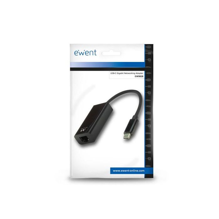 Ewent EW9828 Adaptador de Red Ethernet USB Tipo C 3.2 Gen 1 5000 Mbit/s para Portátil Negro 3 Ewent EW9828 Adaptador de Red Ethernet USB Tipo C 3.2 Gen 1 5000 Mbit/s para Portátil Negro 3