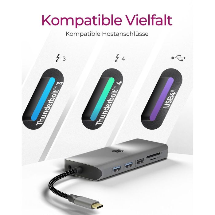 ICY BOX IB-DK4061-CPD USB-C Docking Station con Carga PD de 100W y Múltiples Puertos 6 ICY BOX IB-DK4061-CPD USB-C Docking Station con Carga PD de 100W y Múltiples Puertos 6