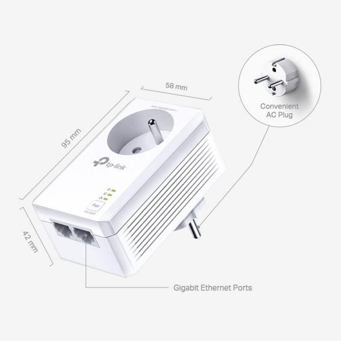 TP-LINK Kit Inicial Av1000 2-Puertos Gigabit con Enchufe Incorporado 1 TP-LINK Kit Inicial Av1000 2-Puertos Gigabit con Enchufe Incorporado 1