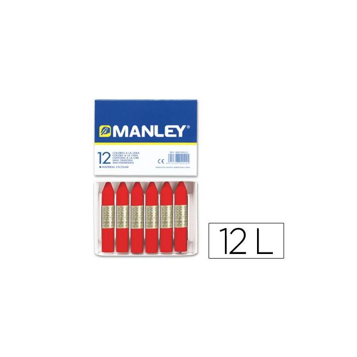 Manley Estuche De 12 Ceras 60 mm 9 Rojo Escarlata